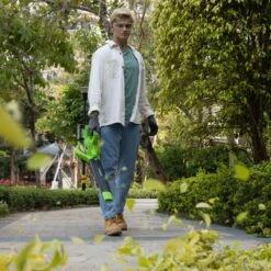 GreenWorks GD24X2BV DigiPro 48V (2 X 24V) Cordless Blower / Vacuum (Bare Tool) (Bundle Builder) 20 GreenWorks GD24X2BV DigiPro 48V (2 X 24V) Cordless Blower / Vacuum (Bare Tool) (Bundle Builder) -Garden Tool Store greenworks gwgd24x2bv blower vac lifestyle 6 1 1