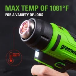 GreenWorks G24HG 24V Heat Gun (Bare Tool) -Garden Tool Store greenworks heat gun max temp