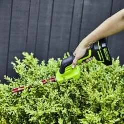 GreenWorks G24SHT 2-in-1 24V Cordless Grass Shrub Shear (with 2.0Ah Battery & 0.5Ah Micro Charger) (Bundle Builder) 18 GreenWorks G24SHT 2-in-1 24V Cordless Grass Shrub Shear (with 2.0Ah Battery & 0.5Ah Micro Charger) (Bundle Builder) -Garden Tool Store gwg24sht 4 2