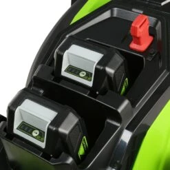 GreenWorks G24X2LM36K4X 3-in-1 36cm 48V Push Cordless Lawn Mower (with 2 X 4Ah 24V Batteries & Twin Charger) -Garden Tool Store gwg24x2lm36 battery housing 2 1