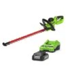 GreenWorks GD24HT61K2 61cm 24V Cordless Hedge Trimmer (with 2Ah Battery & 2A Charger) -Garden Tool Store gwgd24ht61k2