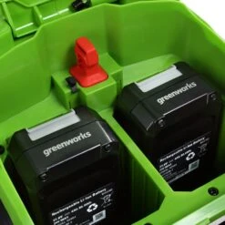 GreenWorks GD24X2LM46SP 4-in-1 46cm 48V Self-Propelled Cordless Lawn Mower (Bare Tool) -Garden Tool Store gwgd24x2lm46sk4x battery housing 1 1