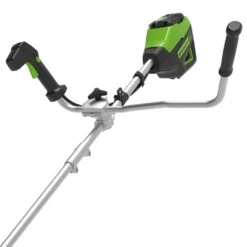 GreenWorks Pro GD60BCBK4 60V Cordless Brush Cutter (with 4Ah Battery & 2A Charger) (Bundle Builder) -Garden Tool Store gwgd60bcb motor handles 1 1