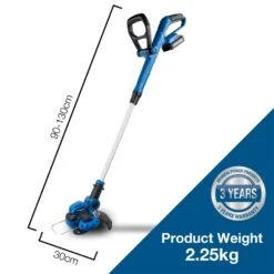 Hyundai HY2187 20V MAX Cordless Grass Trimmer / Lawn Edger (with 2Ah Battery & Charger) (Bundle Builder) -Garden Tool Store hyundai 20v grass trimmer 13 1