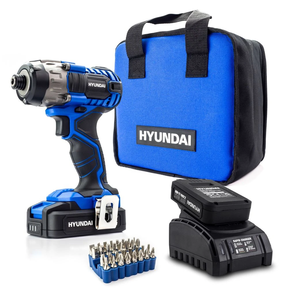 Hyundai HY2177 20V MAX 180Nm Cordless Impact Driver & 32 Piece Drill Bit Accessory Set 3 Hyundai HY2177 20V MAX 180Nm Cordless Impact Driver & 32 Piece Drill Bit Accessory Set