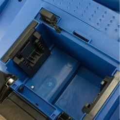 Hyundai HY2197 2 X 20V MAX (40V) Cordless Artificial Grass Sweeper (with 2 X 4Ah Batteries & Twin Charger) -Garden Tool Store hyundai hy2197 sweeper battery compartment