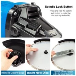 Hyundai HYAG2000E 2000W Electric Angle Grinder -Garden Tool Store hyundai hyag2000e angle grindle spindle lock button