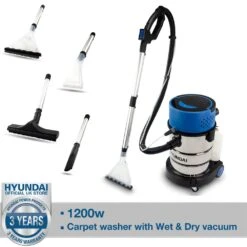 Hyundai HYCW1200E 1200W 2-in-1 Upholstery Cleaner / Carpet Cleaner / Wet & Dry Vacuum -Garden Tool Store hyundai hycw1200e cleaner