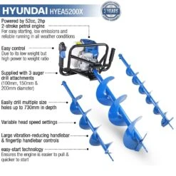 Hyundai HYEA5200X Petrol Earth Auger -Garden Tool Store hyundai hyea5200x features