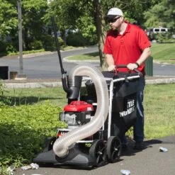 Little Wonder Pro Vac SI Push Wheeled Outdoor Vacuum -Garden Tool Store little wonder pro vac si outdoor vacuum in use