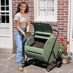 Mantis Back Porch ComposTumbler Compost Bin -Garden Tool Store mantis back porch compostumbler lifestyle 2