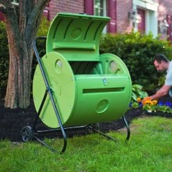 Mantis Back Porch ComposTumbler Compost Bin -Garden Tool Store mantis back porch compostumbler lifestyle