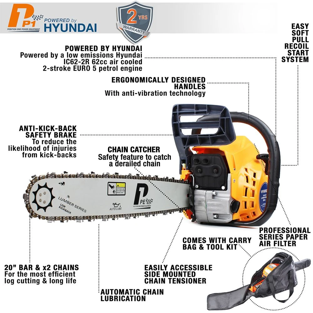 P1PE P6220C Petrol Chainsaw 62cc/20" 12 P1PE P6220C Petrol Chainsaw 62cc/20" - Image 10