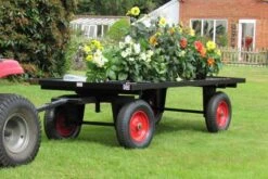 SCH FBT3 72" Long Four Wheel Flat Bed Trailer 7 SCH FBT3 72" Long Four Wheel Flat Bed Trailer -Garden Tool Store sch fbt3 loaded
