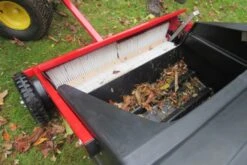 SCH TS98 36" Tow-Behind Sweeper With Rigid Plastic Hopper -Garden Tool Store ts98 white brushes