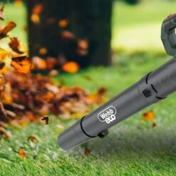 Webb Eco WEV20ABB4 20V Cordless Leaf Blower (with 4Ah Battery & Charger) -Garden Tool Store webb eco wev20abb blower lifestyle