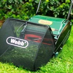 Webb WEH12R Hand-Propelled Rear Roller Cylinder Lawn Mower -Garden Tool Store webb h12r lawnmower lifestyle 1