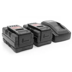 Webb WERR17LISPX2 Supreme 40V 3-in-1 Self-Propelled Rear Roller Cordless Lawn Mower (with 2 X 4Ah Batteries & Charger) -Garden Tool Store werr17lispx2 batteries charger 1